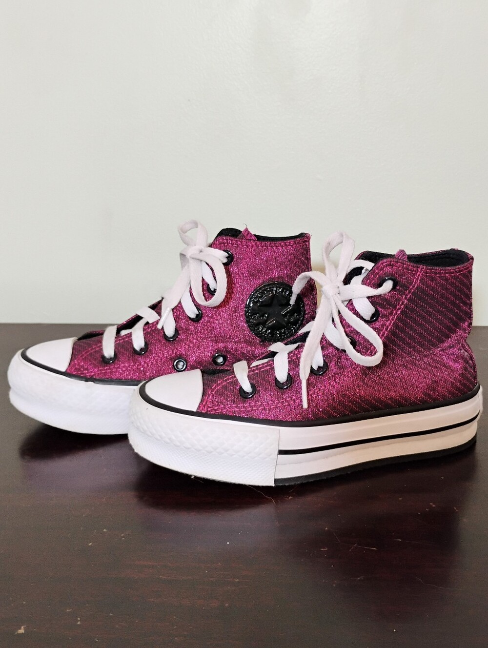 Converse Chuck Taylor All Star Sparkle Lift Little Kid High Top Sneakers Size 12